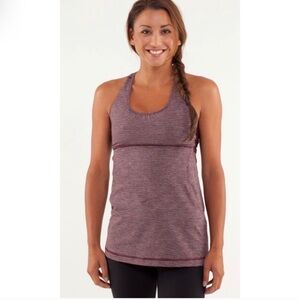 Lululemon Athletica Turbo Tank Bordeaux Purple Stripe